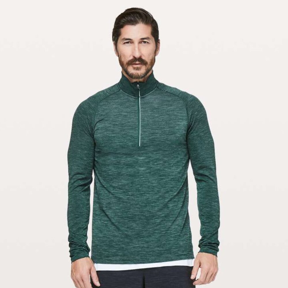 Lululemon Men's Metal Vent Tech 1/2 Zip - Green